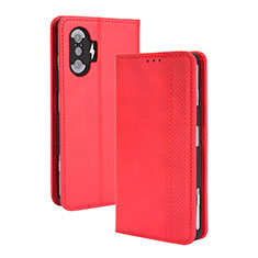 Leather Case Stands Flip Cover Holder BY4 for Xiaomi Redmi K40 Gaming 5G Red