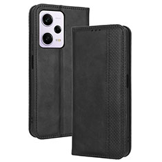 Leather Case Stands Flip Cover Holder BY4 for Xiaomi Redmi Note 12 Explorer Black