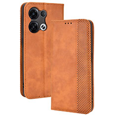 Leather Case Stands Flip Cover Holder BY4 for Xiaomi Redmi Note 13 5G Brown