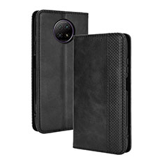 Leather Case Stands Flip Cover Holder BY4 for Xiaomi Redmi Note 9 5G Black