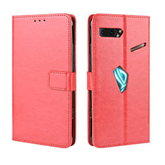 Leather Case Stands Flip Cover Holder BY5 for Asus ROG Phone II ZS660KL Red