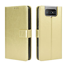 Leather Case Stands Flip Cover Holder BY5 for Asus Zenfone 7 ZS670KS Gold
