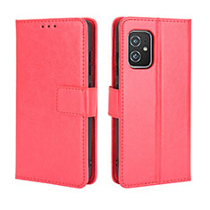 Leather Case Stands Flip Cover Holder BY5 for Asus Zenfone 8 ZS590KS Red
