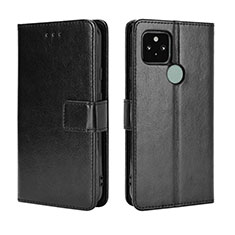 Leather Case Stands Flip Cover Holder BY5 for Google Pixel 5 Black