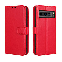 Leather Case Stands Flip Cover Holder BY5 for Google Pixel 8 Pro 5G Red