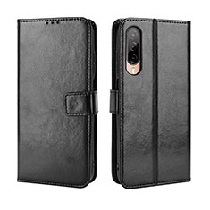 Leather Case Stands Flip Cover Holder BY5 for HTC Desire 22 Pro 5G Black