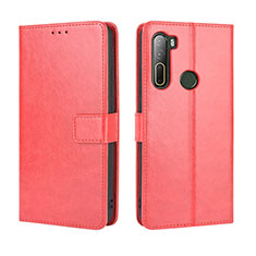 Leather Case Stands Flip Cover Holder BY5 for HTC U20 5G Red