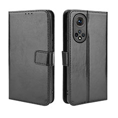 Leather Case Stands Flip Cover Holder BY5 for Huawei Honor 50 5G Black