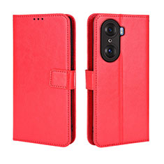 Leather Case Stands Flip Cover Holder BY5 for Huawei Honor 60 Pro 5G Red