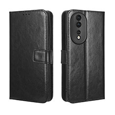 Leather Case Stands Flip Cover Holder BY5 for Huawei Honor 80 5G Black