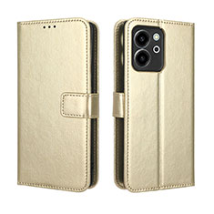 Leather Case Stands Flip Cover Holder BY5 for Huawei Honor 80 SE 5G Gold