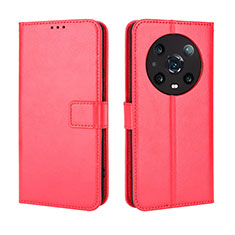 Leather Case Stands Flip Cover Holder BY5 for Huawei Honor Magic4 Pro 5G Red