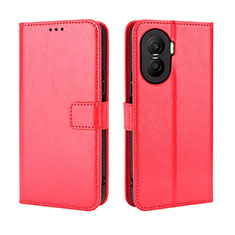 Leather Case Stands Flip Cover Holder BY5 for Huawei Honor X40i 5G Red