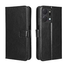 Leather Case Stands Flip Cover Holder BY5 for Huawei Honor X7a Black