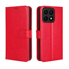 Leather Case Stands Flip Cover Holder BY5 for Huawei Honor X8a 4G Red