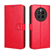 Leather Case Stands Flip Cover Holder BY5 for Huawei Mate 50E Red