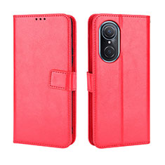 Leather Case Stands Flip Cover Holder BY5 for Huawei Nova 9 SE Red