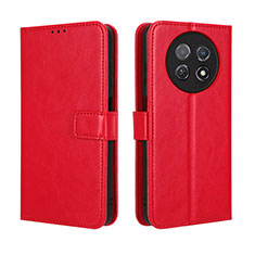 Leather Case Stands Flip Cover Holder BY5 for Huawei Nova Y91 Red