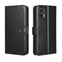 Leather Case Stands Flip Cover Holder BY5 for Motorola Moto Edge 30 Lite 5G Black