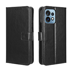 Leather Case Stands Flip Cover Holder BY5 for Motorola Moto Edge 40 Pro 5G Black