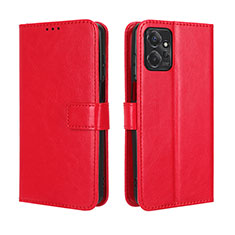 Leather Case Stands Flip Cover Holder BY5 for Motorola Moto G Power 5G (2023) Red