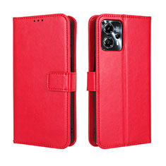 Leather Case Stands Flip Cover Holder BY5 for Motorola Moto G13 Red