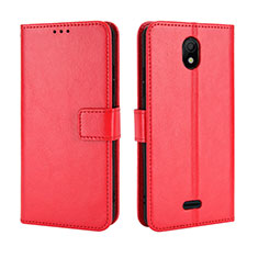 Leather Case Stands Flip Cover Holder BY5 for Nokia C100 Red