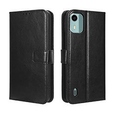 Leather Case Stands Flip Cover Holder BY5 for Nokia C12 Plus Black