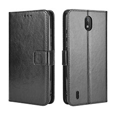 Leather Case Stands Flip Cover Holder BY5 for Nokia C2 Black