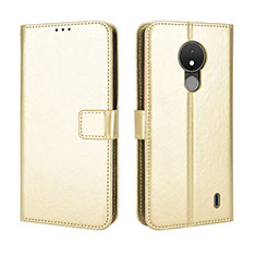 Leather Case Stands Flip Cover Holder BY5 for Nokia C21 Gold