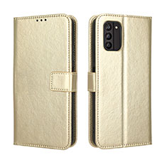 Leather Case Stands Flip Cover Holder BY5 for Nokia G100 Gold