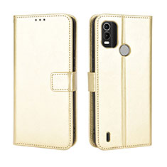 Leather Case Stands Flip Cover Holder BY5 for Nokia G11 Plus Gold