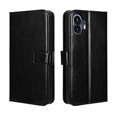 Leather Case Stands Flip Cover Holder BY5 for Nothing Phone 2 Black