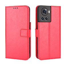 Leather Case Stands Flip Cover Holder BY5 for OnePlus 10R 5G Red