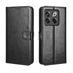 Leather Case Stands Flip Cover Holder BY5 for OnePlus 10T 5G Black