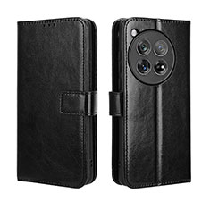 Leather Case Stands Flip Cover Holder BY5 for OnePlus 12 5G Black