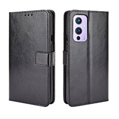 Leather Case Stands Flip Cover Holder BY5 for OnePlus 9 5G Black