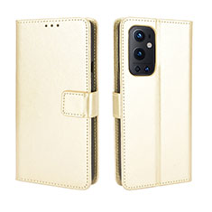 Leather Case Stands Flip Cover Holder BY5 for OnePlus 9 Pro 5G Gold