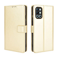 Leather Case Stands Flip Cover Holder BY5 for OnePlus 9R 5G Gold