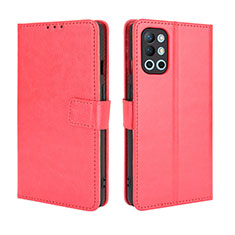 Leather Case Stands Flip Cover Holder BY5 for OnePlus 9R 5G Red