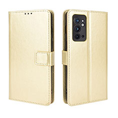 Leather Case Stands Flip Cover Holder BY5 for OnePlus 9RT 5G Gold