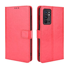 Leather Case Stands Flip Cover Holder BY5 for OnePlus 9RT 5G Red