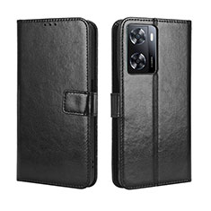 Leather Case Stands Flip Cover Holder BY5 for Oppo A57 4G Black