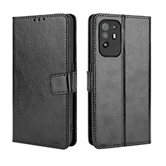 Leather Case Stands Flip Cover Holder BY5 for Oppo A94 5G Black