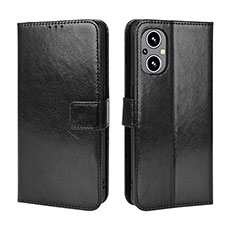 Leather Case Stands Flip Cover Holder BY5 for Oppo F21 Pro 5G Black