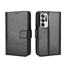 Leather Case Stands Flip Cover Holder BY5 for Oppo Find N 5G Black