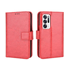 Leather Case Stands Flip Cover Holder BY5 for Oppo Find N 5G Red