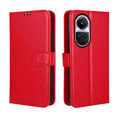 Leather Case Stands Flip Cover Holder BY5 for Oppo Reno10 5G Red