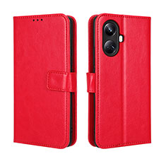 Leather Case Stands Flip Cover Holder BY5 for Realme 10 Pro+ Plus 5G Red