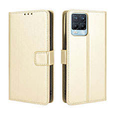 Leather Case Stands Flip Cover Holder BY5 for Realme 8 4G Gold